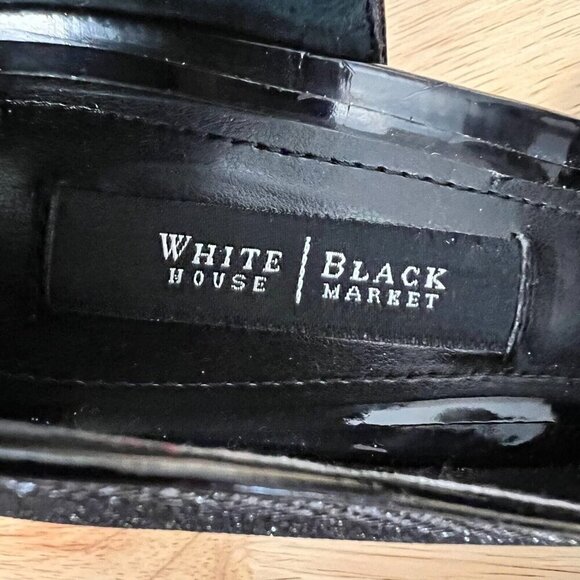 White House Black Market Womens Ella Silver Black Stiletto Pump Heels Size 7M - Picture 9 of 10